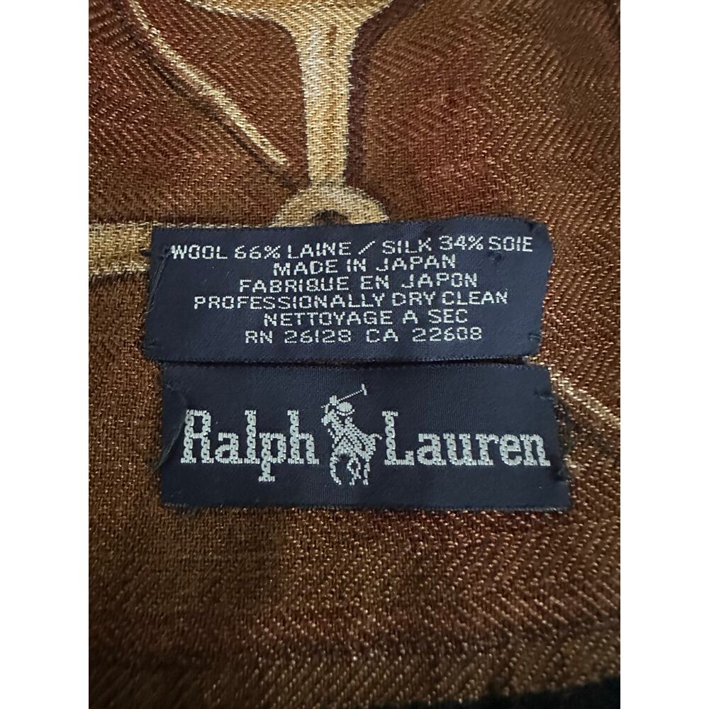 Ralph Lauren equestrian wool Silk horse Scarf Black Red 50x50” large READ - Picture 12 of 16